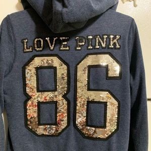 Victorias Secret Pink fur hoodie large